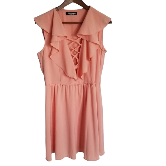 Fashion Union Women's Dress Peach Size 10 - Picture 1 of 8